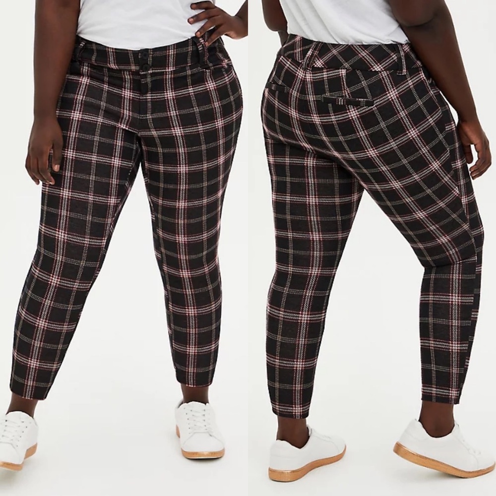 Torrid | Plaid Knit Ankle Skinny Pants